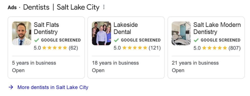 Google Local Services Ads for Dentists